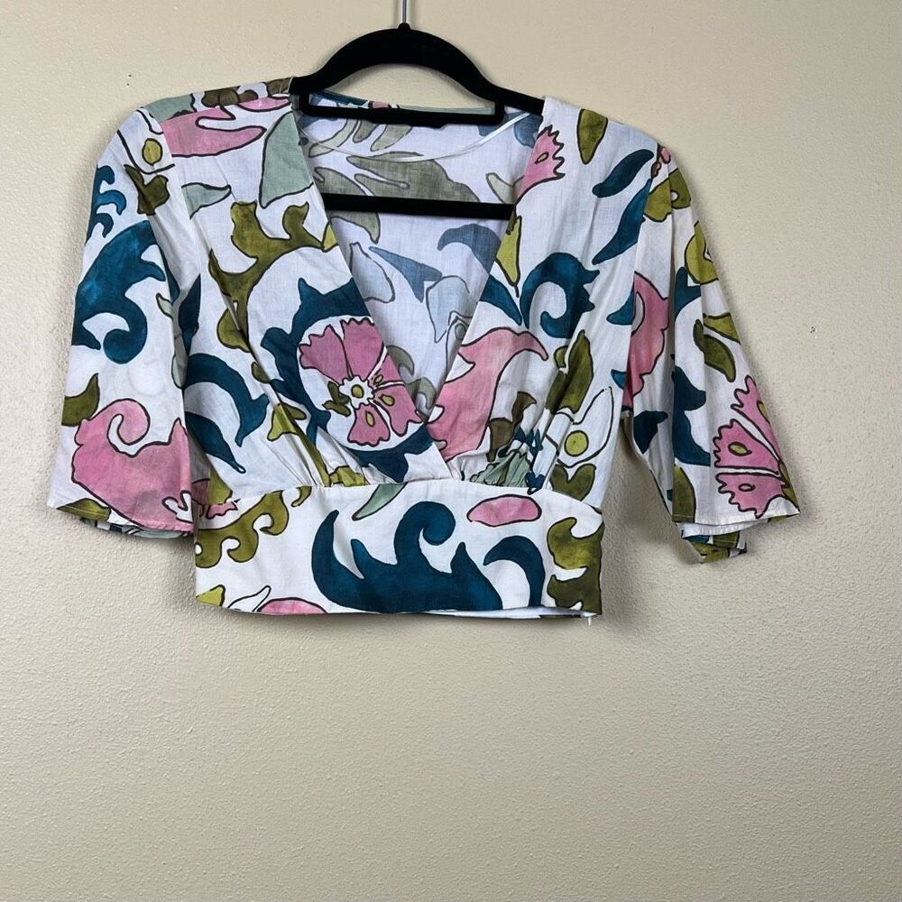 Zara Top Blouse Floral Cotton